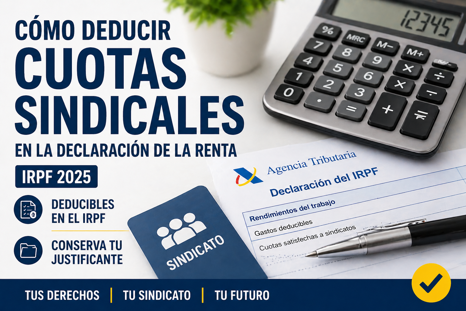 Guia deducción de cuotas sindicales Renta